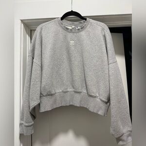 Adidas Women’s Gray Cropped Sweatshirt, Medium
